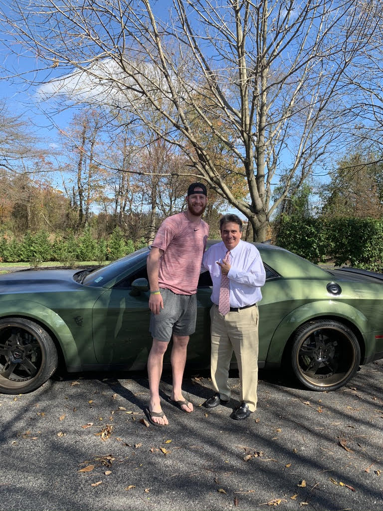 Listen Now KYW 1060 AM Reports Carson Wentz’s Eagles-Themed 2018 Dodge Demon at Gary Barbera on the Boulevard with Barbera Cares pledging a Generous Donation to AO1 Foundation