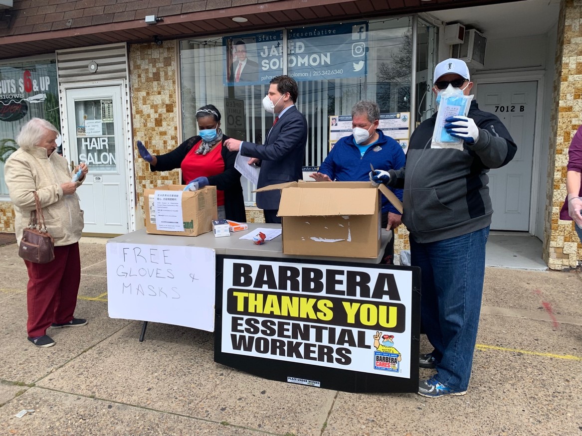 State Rep. Jared Solomon and Charitable Minded Philly Car Guy Gary Barbera and His Barbera Cares Division COVID-19 Efforts
